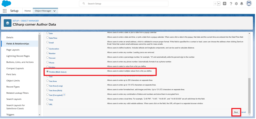 Creating A Picklist And Multiselect Picklist In Salesforce Object