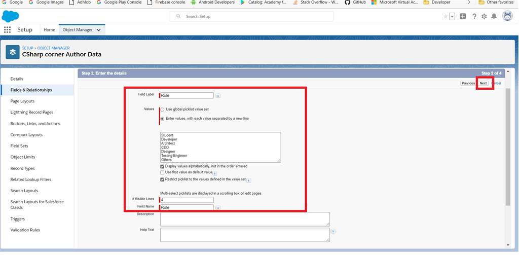 Creating A Picklist And Multiselect Picklist In Salesforce Object