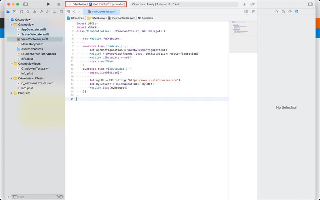 Creating A Simple Web View App For iOS