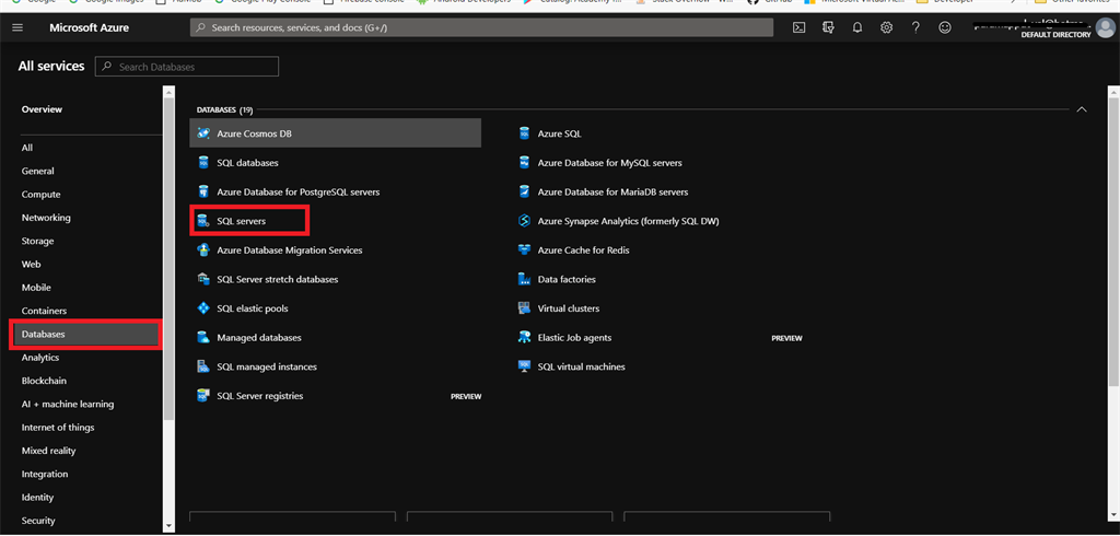 Creating A SQL Server In Azure Cloud