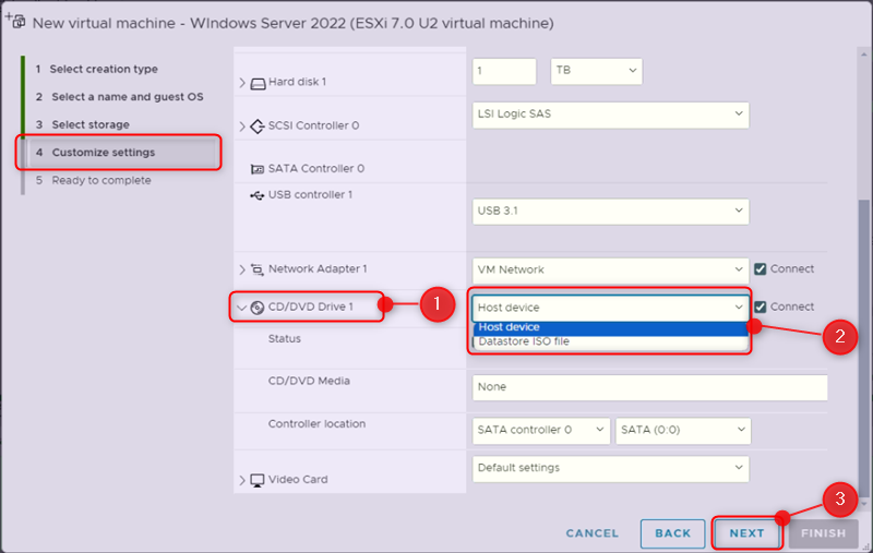 Configure the CD/DVD drive