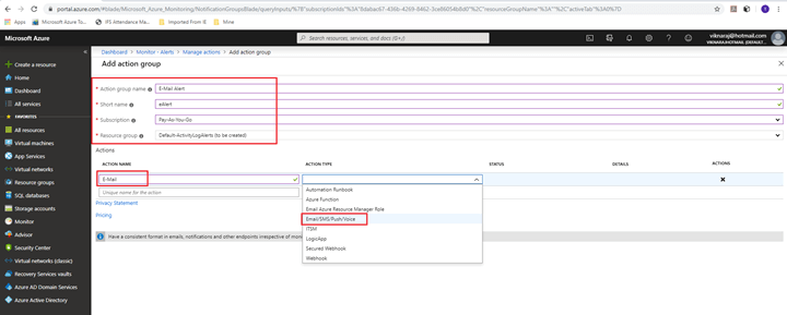 Creating Alerts In Microsoft Azure