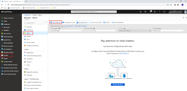 Creating Alerts In Microsoft Azure