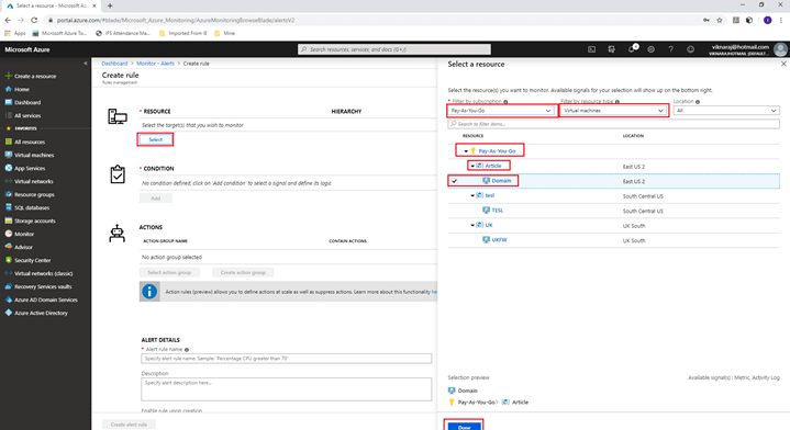 Creating Alerts In Microsoft Azure