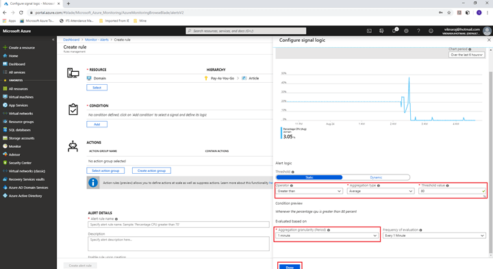 Creating Alerts In Microsoft Azure