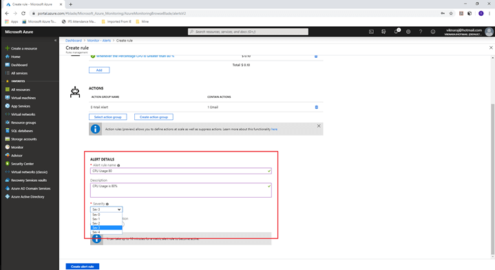 Creating Alerts In Microsoft Azure