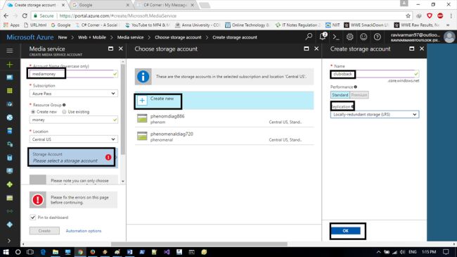 Media Service dialog box
