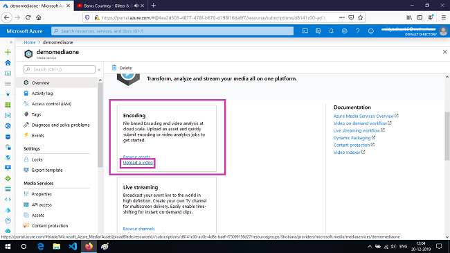 Overview Of Azure Media Services With Uploading A File