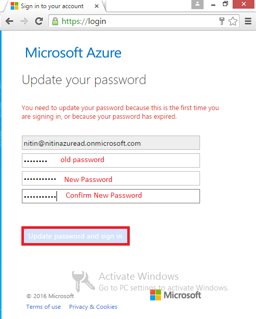  update your password