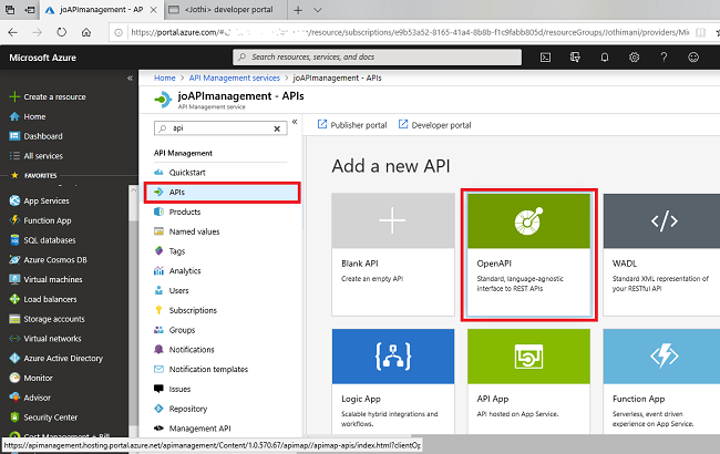 Creating Azure API Management Instance Service