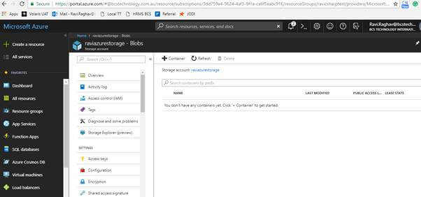 Creating Azure Blobs using ASP.NET Core C# Console Application