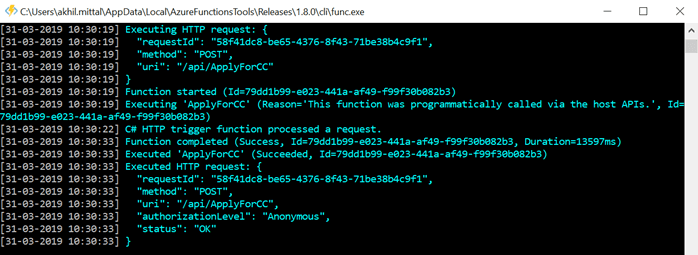 Creating Azure Functions In Visual Studio 2017 - HTTP Triggered Azure Functions
