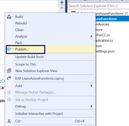 Creating Azure Functions In Visual Studio 2017 - HTTP Triggered Azure Functions