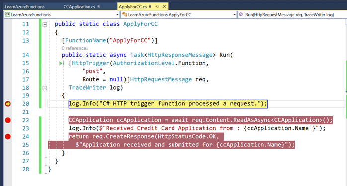 Creating Azure Functions In Visual Studio 2017 - HTTP Triggered Azure Functions