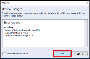 Creating Blob Storage Using Visual Studio