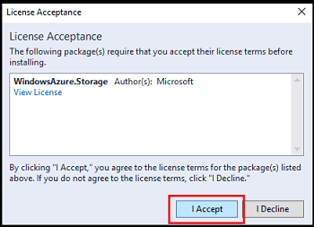 Creating Blob Storage Using Visual Studio