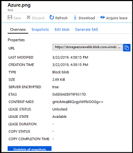 Creating Blob Storage Using Visual Studio