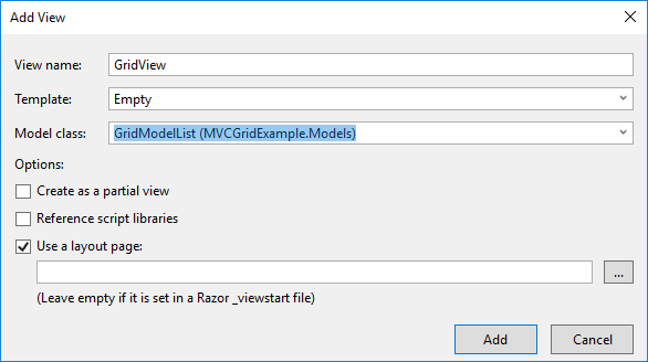 Creating Grid View In ASP.NET MVC With Search, Pagination And Export To Excel