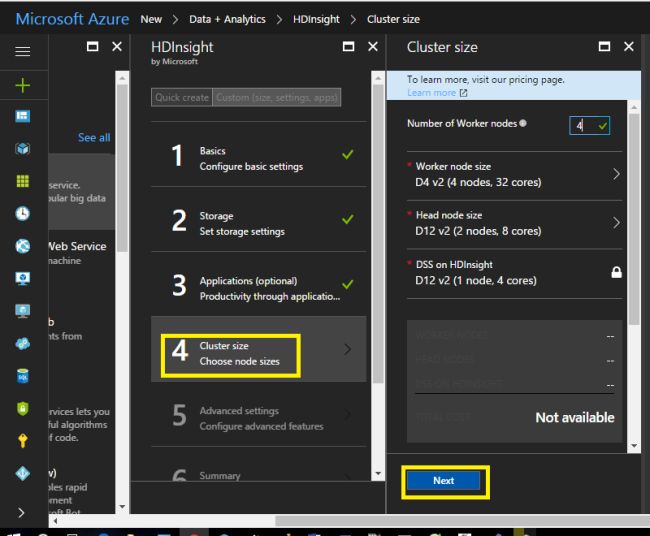 HDInsight Cluster size