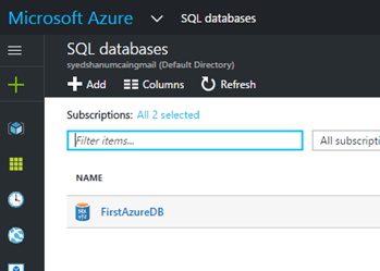 Creating New SQL Database And Table With Azure