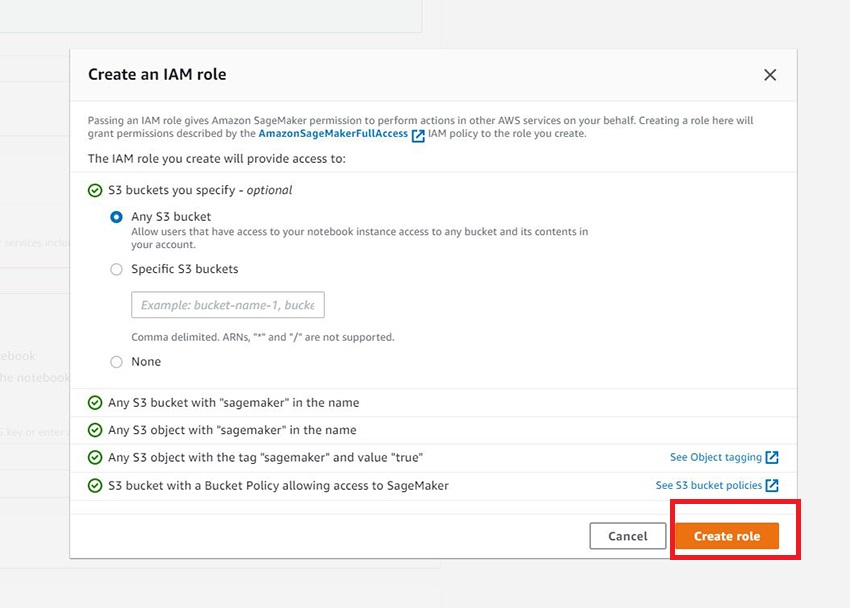 Creating Notebook Instance in Amazon SageMaker