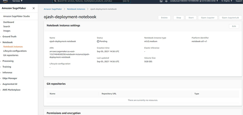 Creating Notebook Instance in Amazon SageMaker