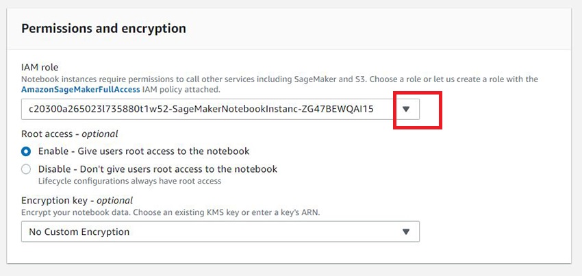 Creating Notebook Instance in Amazon SageMaker