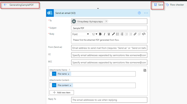 Creating PDF using Power Automate