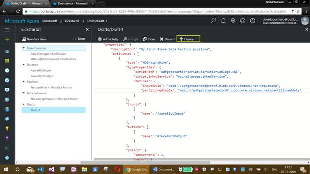 Creating Pipeline In Azure Data Factory And Monitoring