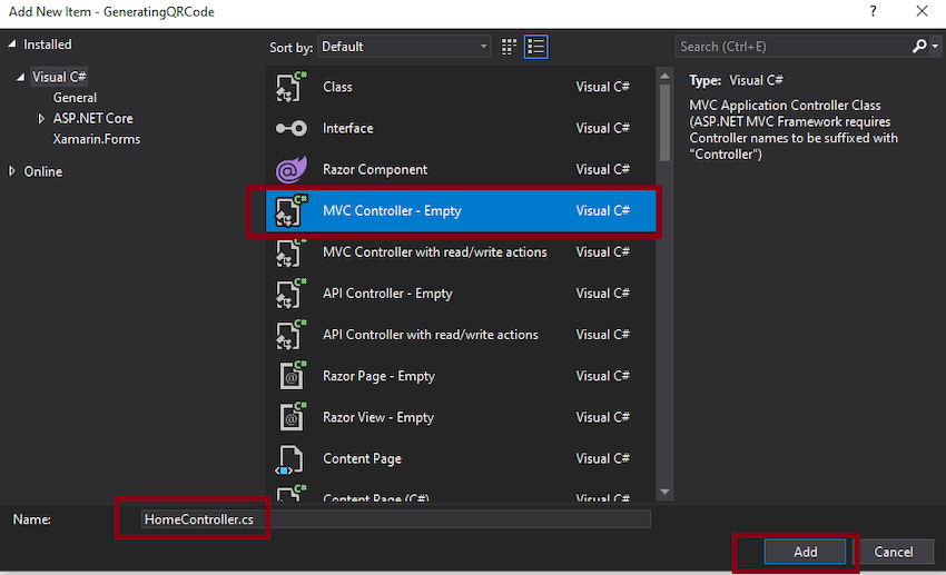 QR Code In ASP.NET Core