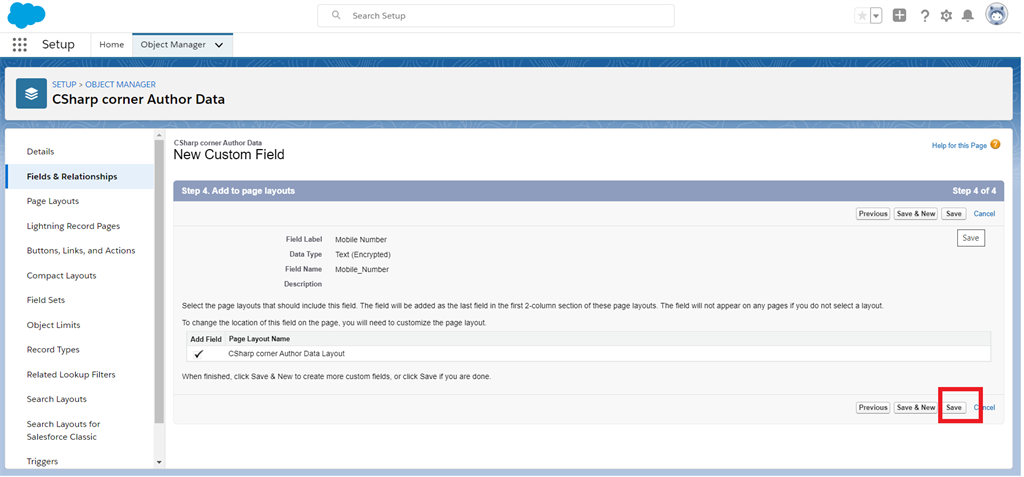 Creating Text And Text Area Field Data Types In Salesforce Object
