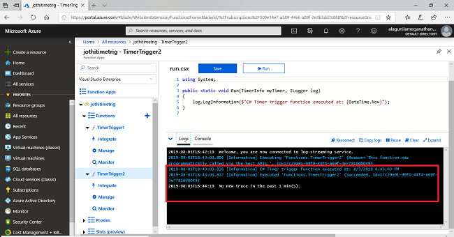 Creating Time Triggered Functions Using Azure Function App
