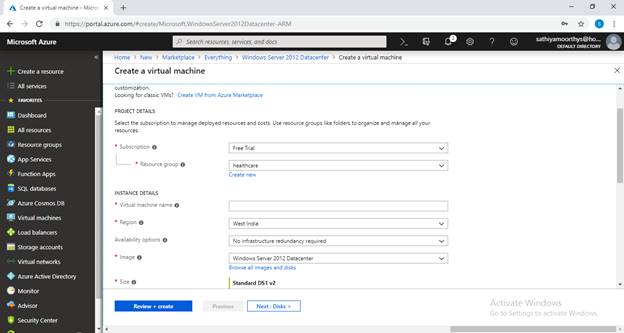 Creating Virtual Network And Virtual Machine On Azure