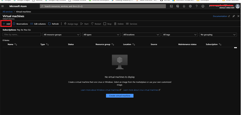 Creating Windows Virtual Machine In Azure Cloud