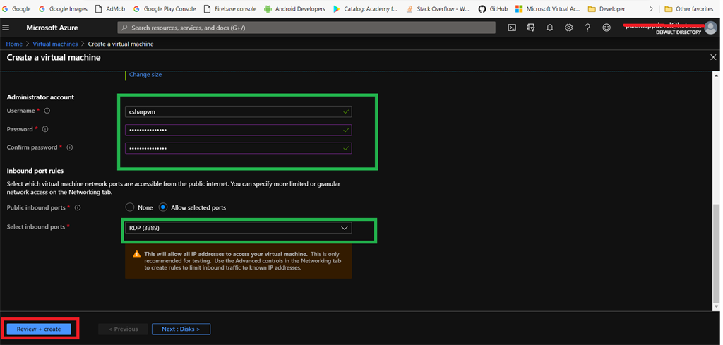 Creating Windows Virtual Machine In Azure Cloud