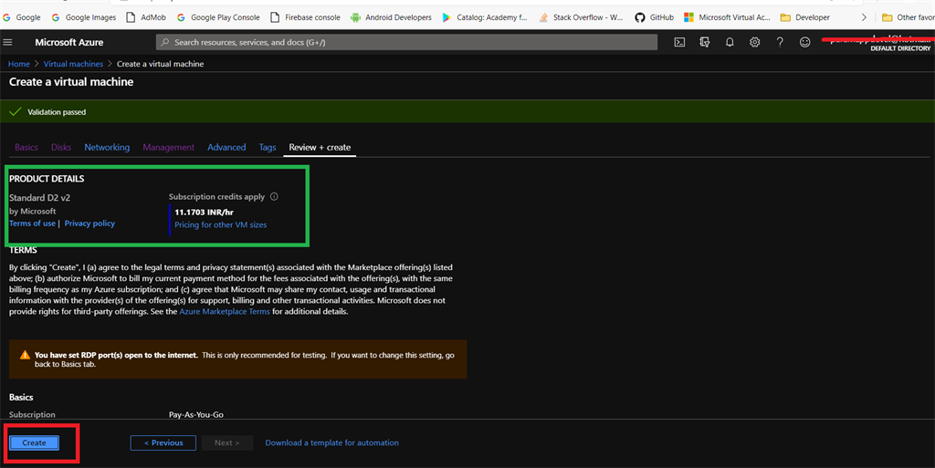 Creating Windows Virtual Machine In Azure Cloud
