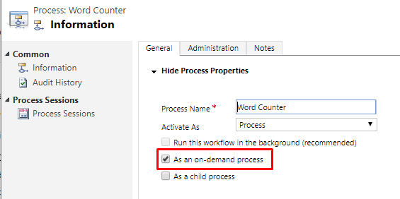 As an on-demand process