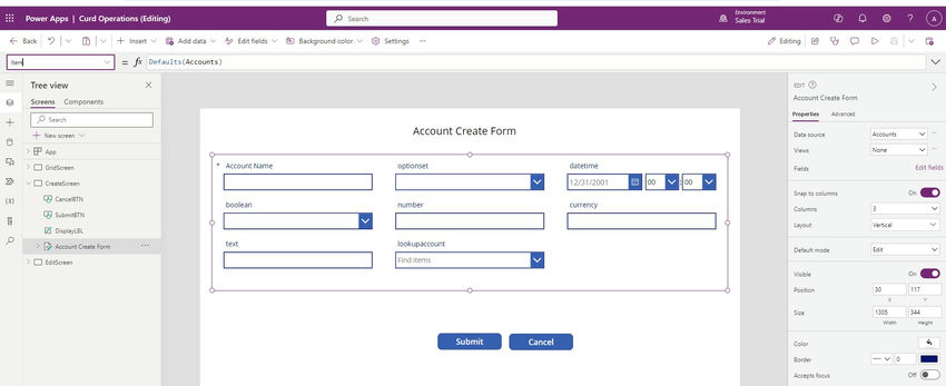 Items default account