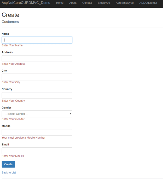CRUD Operation With ASP.NET Core 2.1 MVC Using ADO.NET