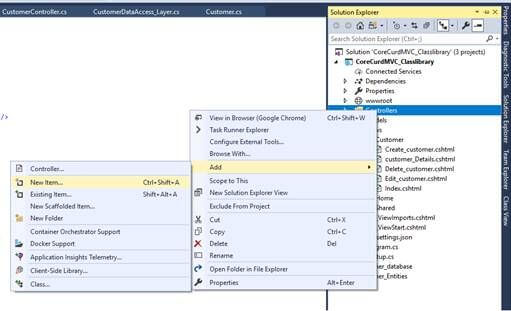 CRUD Operation With ASP.NET Core 2.1 MVC Using .Net Core Class Library Project