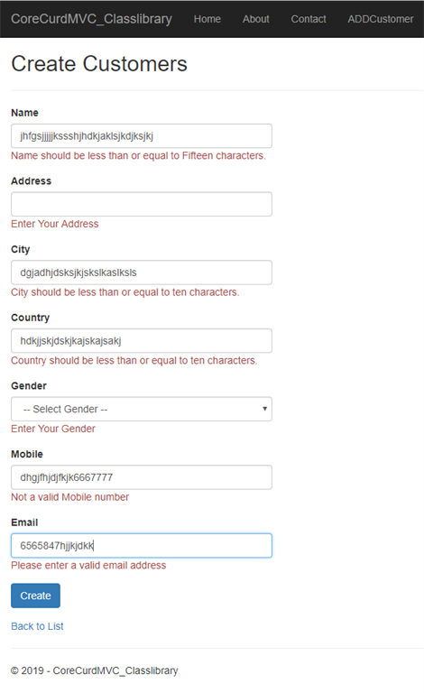 CRUD Operation With ASP.NET Core 2.1 MVC Using .Net Core Class Library Project