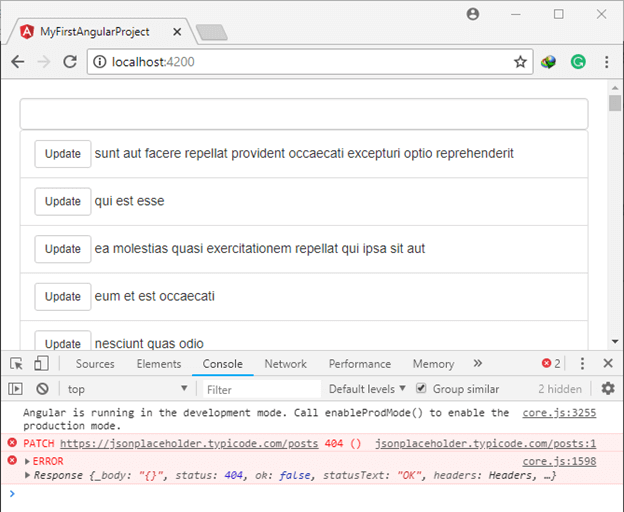 CRUD Operation with Fake Http Service In Angular