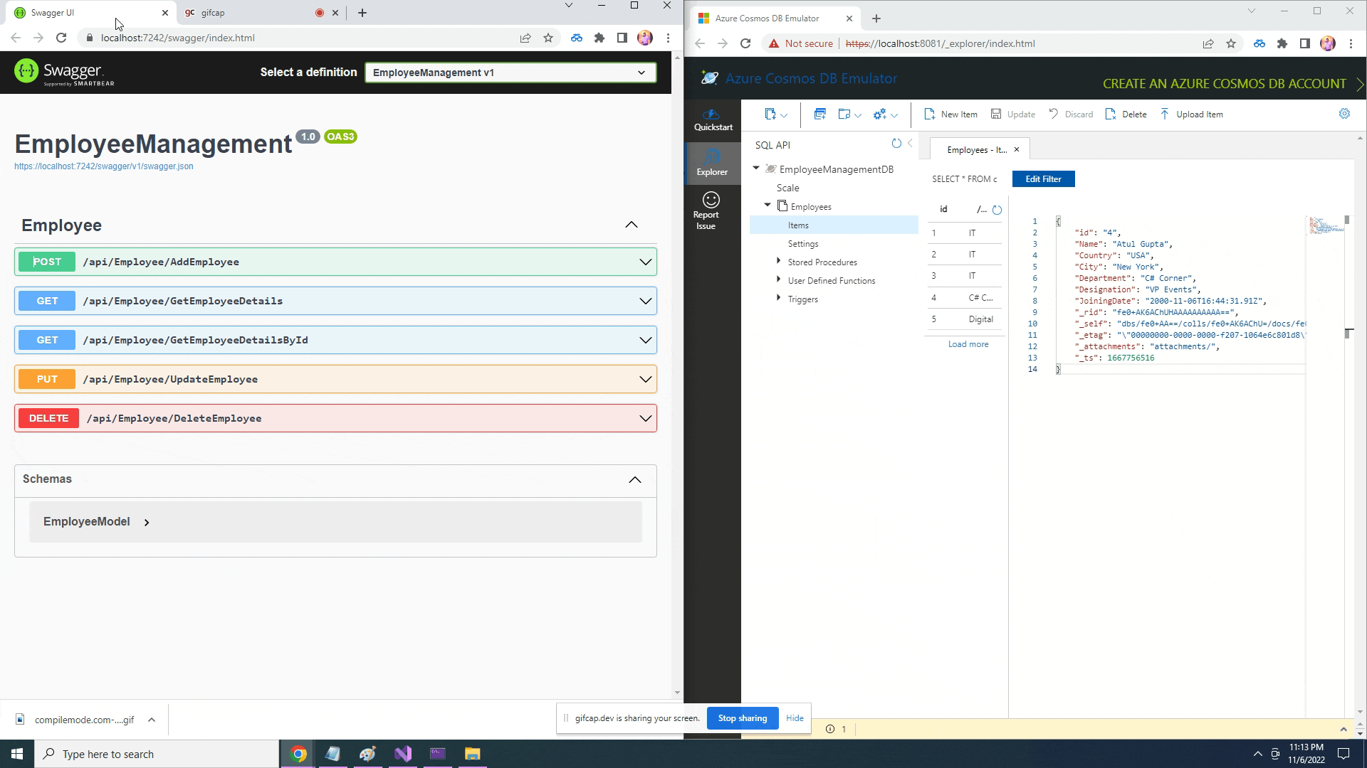 CRUD Operations in Azure Cosmos DB SQL API Using ASP.NET Core Web API C#