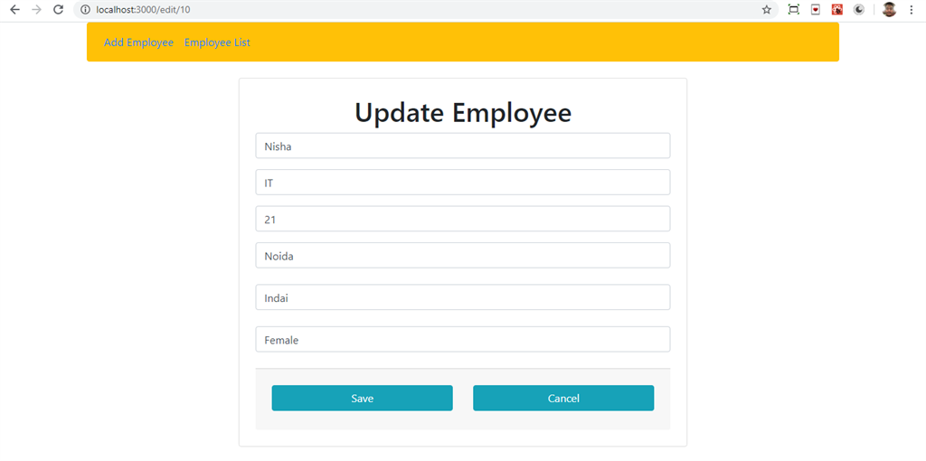 CRUD Operations In ReactJS With Hooks