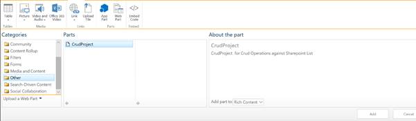 CRUD Operations Using Sharepoint FrameWork and PnP JS Library