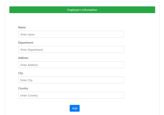 Employee Information form