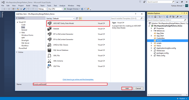 CURD Operation Using Repository Design Pattern In ASP.NET MVC