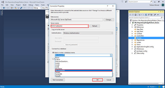 CURD Operation Using Repository Design Pattern In ASP.NET MVC