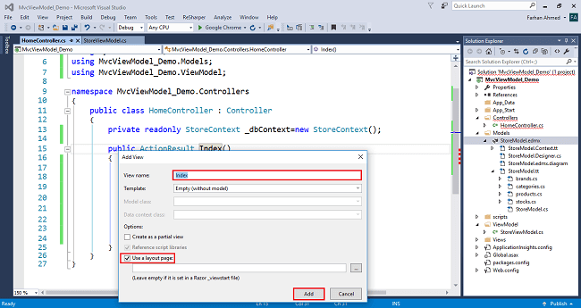 CURD Operation Using Repository Design Pattern In ASP.NET MVC