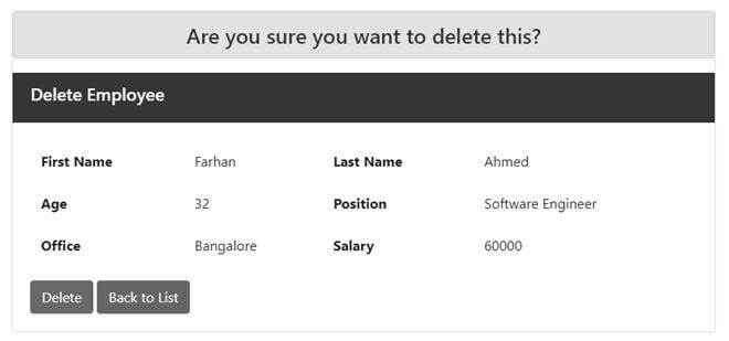 CURD Operation Using Repository Design Pattern In ASP.NET MVC